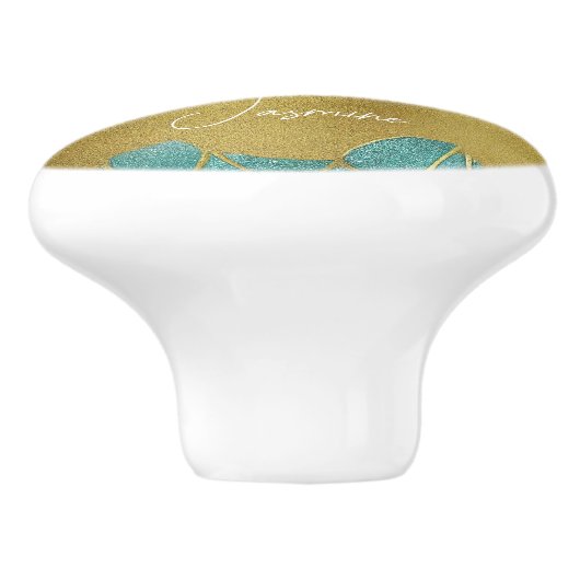 Zeekleurstoffen gems faux golden and glam custom n keramische knop (Zijkant)