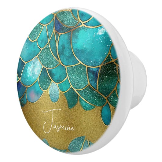 Zeekleurstoffen gems faux golden and glam custom n keramische knop (Rechts)