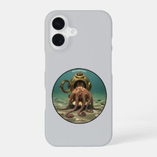 Zeekoctopus in een antieke duikhelm URM iPhone 16 Hoesje