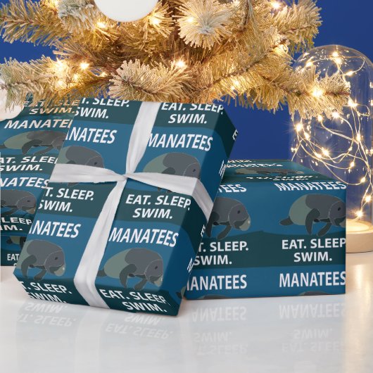 Zeekoe Dier Manatee Cadeaupapier (Feestdagen)
