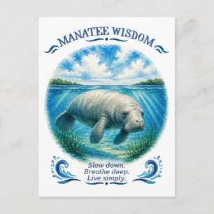 Zeekoe Wijsheid Onder de Tropische Zee Briefkaart