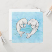 Zeekoeien verliefd kaart (Voorkant / Achterkant in situ)