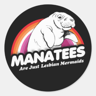 ZEEKOEIEN ZIJN EENVOUDIG LESBISCHE ZEEJONKVROUWEN RONDE STICKER