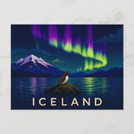 Zeekoet onder het Aurora-noorderlicht | Iconisch I Briefkaart