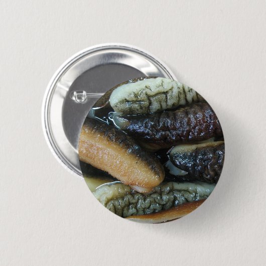 Zeekomkommer ... Yaowarat-markt eten Ronde Button 5,7 Cm (Voorkant /achterkant)