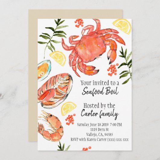 Zeekoolkrab Kaart (Voorkant / Achterkant)