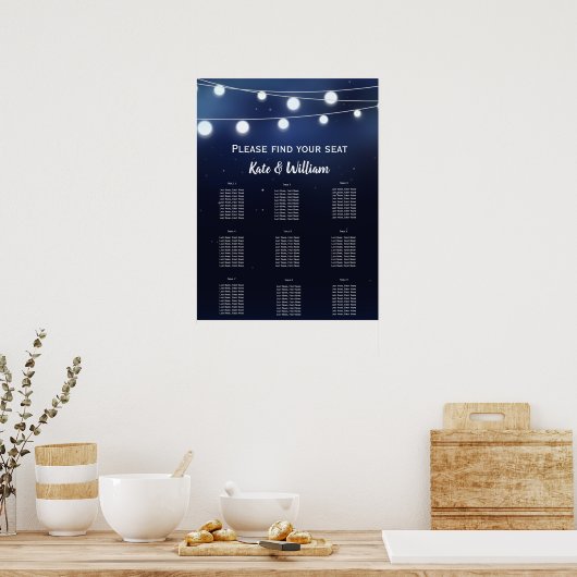 Zeekoord van licht Zitplan Poster (Keuken)