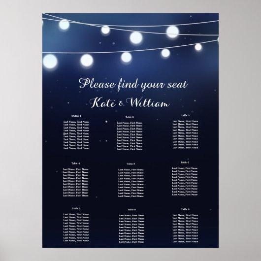 Zeekoord van licht Zitplan Poster (Voorkant)