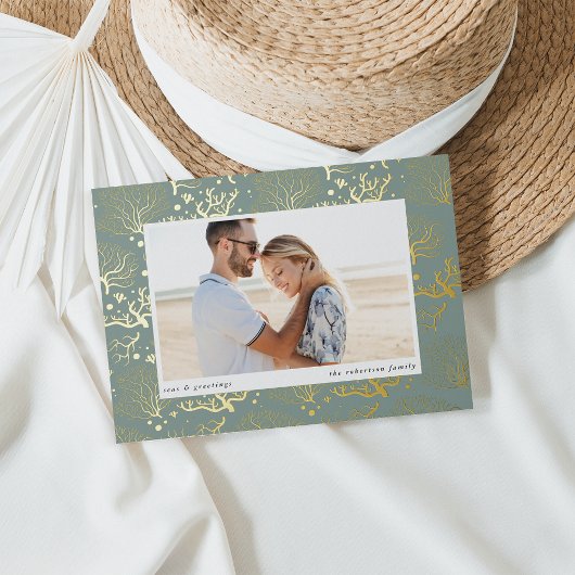 Zeekoraalgrens | Horizontale foto Folie Feestdagenkaart