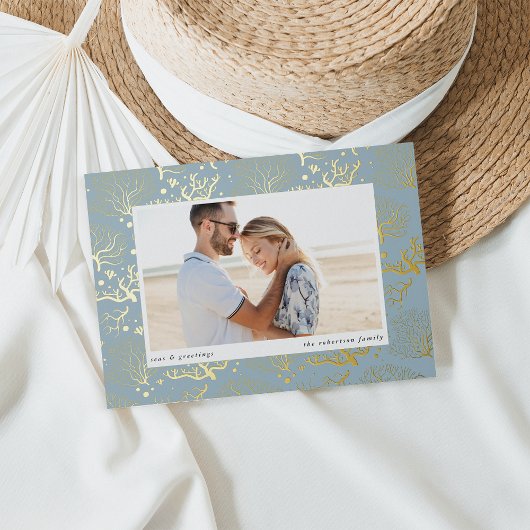 Zeekoraalgrens | Horizontale foto Folie Feestdagenkaart