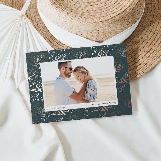 Zeekoraalgrens | Horizontale foto Folie Feestdagenkaart