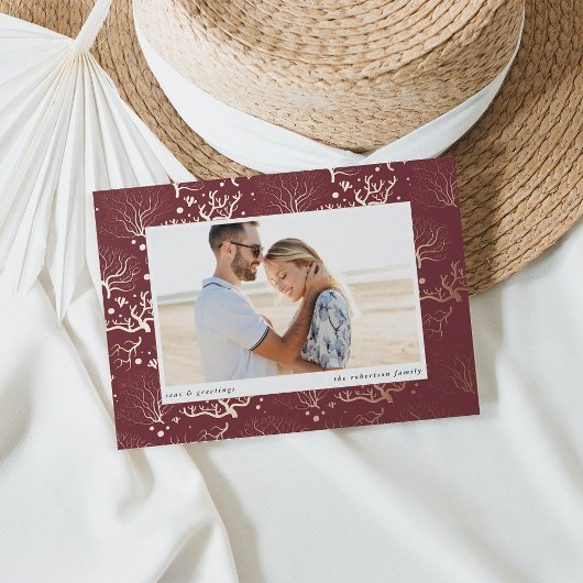 Zeekoraalgrens | Horizontale foto Folie Feestdagenkaart