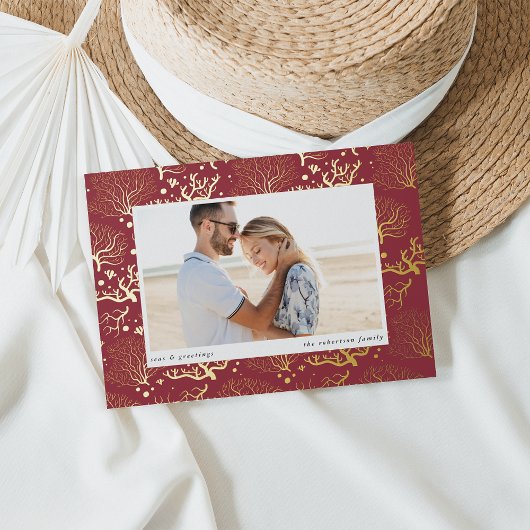 Zeekoraalgrens | Horizontale foto Folie Feestdagenkaart