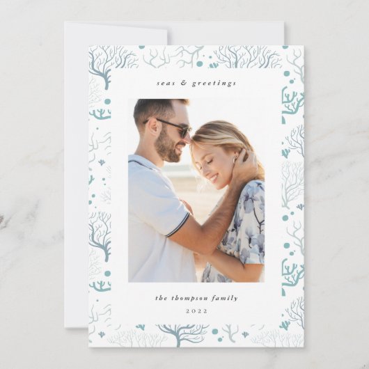 Zeekoraalgrens | Verticale foto Feestdagenkaart (Voorkant)