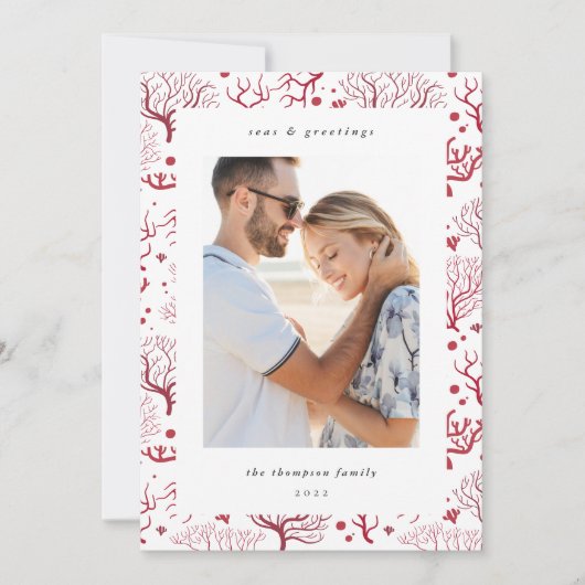 Zeekoraalgrens | Verticale foto Feestdagenkaart (Voorkant)