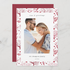 Zeekoraalgrens | Verticale foto Feestdagenkaart