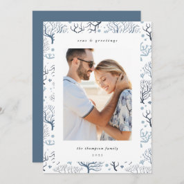 Zeekoraalgrens | Verticale foto Feestdagenkaart