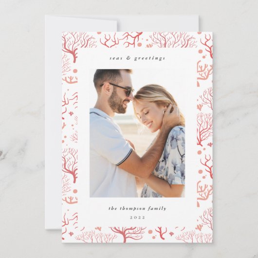 Zeekoraalgrens | Verticale foto Feestdagenkaart (Voorkant)