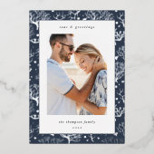 Zeekoraalgrens | Verticale foto Folie Feestdagenkaart (Voorkant)