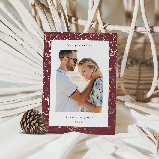 Zeekoraalgrens | Verticale foto Folie Feestdagenkaart