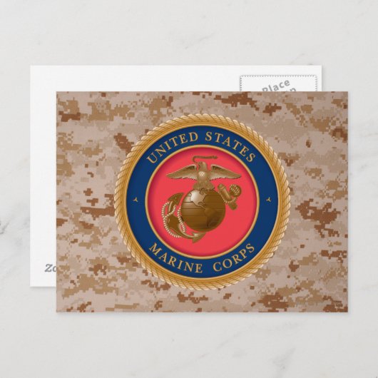 Zeekorps zegel 2 briefkaart (Voorkant / Achterkant)