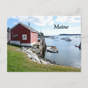zeekreeft keet en boten in Maine Briefkaart