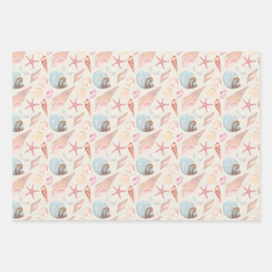 Zeekreeften en kegels, reeks 3 inpakpapier vel (Voorkant 3)