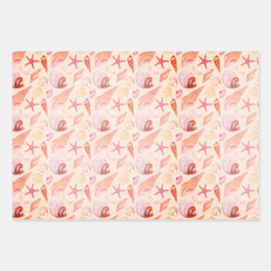 Zeekreeften en kegels, reeks 3 inpakpapier vel (Voorkant 2)