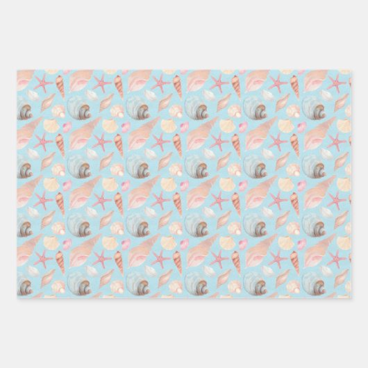 Zeekreeften en kegels, reeks 3 inpakpapier vel (Voorkant)