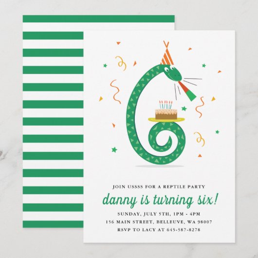 Zeekreep en cake Birthday party nodiguit_Vanilla Kaart (Voorkant / Achterkant)