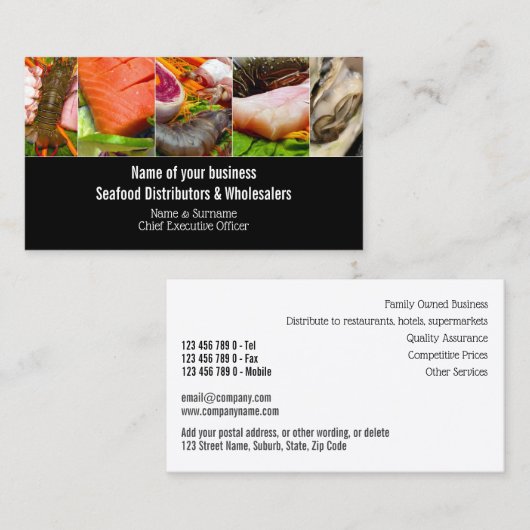 Zeekruid, verse viskwekerij visitekaartje (Voorkant / Achterkant)