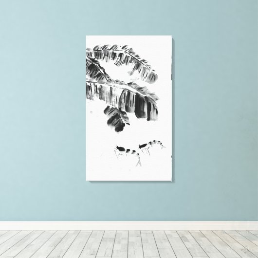 Zeekuivel in water canvas afdruk (Insitu (Houten vloer))