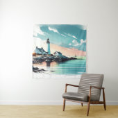 Zeekust aan de rand van Beacon Wandkleed (In situ)