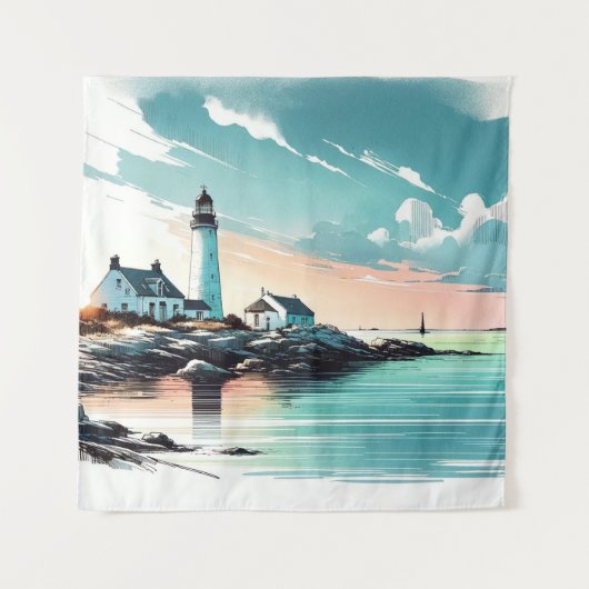 Zeekust aan de rand van Beacon Wandkleed (Voorkant)