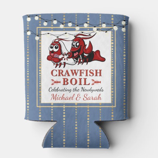 Zeekust Boil Blue Pas getrouwd Verloving Blikjeskoeler (Achterkant)