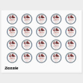 Zeekust Boil Blue Pas getrouwd Verloving Ronde Sticker (Vel)