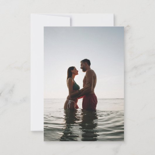 zeekust elegante Foto Save The Date Kaart (Achterkant)