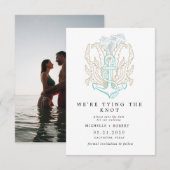 zeekust elegante Foto Save The Date Kaart (Voorkant / Achterkant)