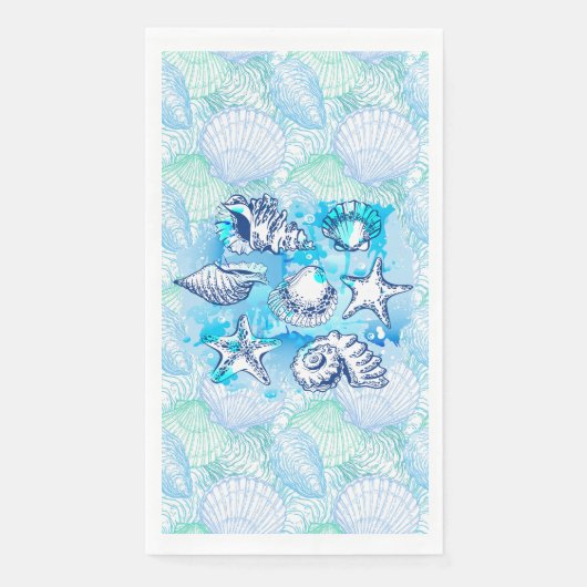 Zeekust in blauw servet (Voorkant)