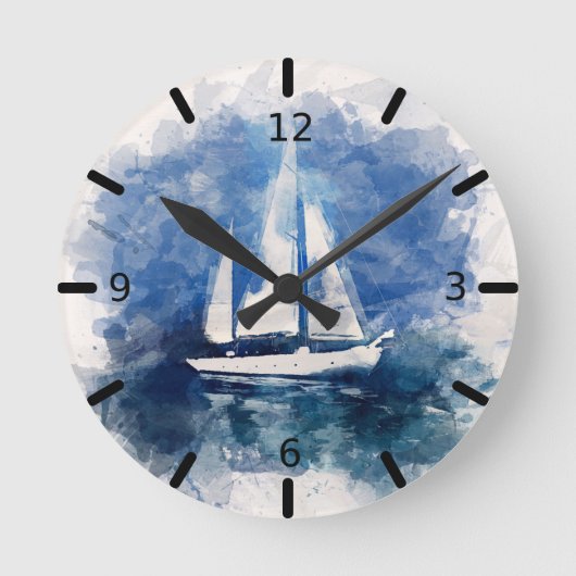 Zeekust met Waterverf Ronde Klok (Voorkant)