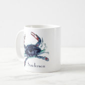 Zeekust van de zee-blauwe krab koffiemok (Voorkant links)