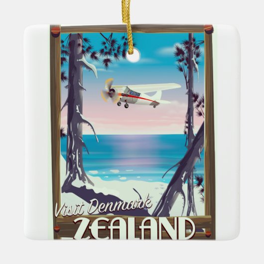 Zeeland Denemarken reisposter Keramisch Ornament (Voorkant)