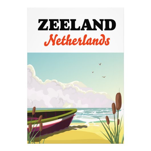 Zeeland Nederland strand reisposter Foto Afdruk (Voorkant)