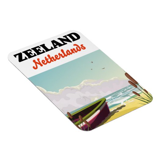 Zeeland Nederland strand reisposter Magneet (Rechterzijde)