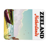 Zeeland Nederland strand reisposter Magneet (Horizontaal)