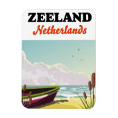 Zeeland Nederland strand reisposter Magneet (Verticaal)