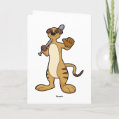 Zeeleeuw als honkbalspeler met honkbalknuppel kaart (Achterkant)