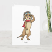 Zeeleeuw als piloot met pilotenhoed kaart (Achterkant)