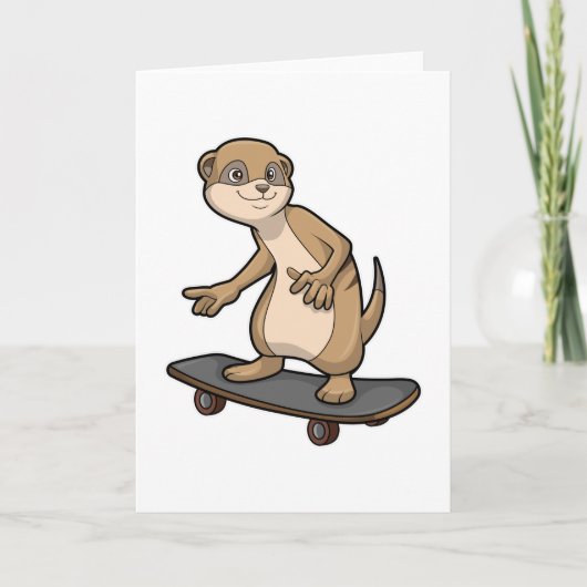 Zeeleeuw als schaatser met skateboard kaart (Voorkant)