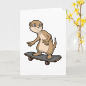 Zeeleeuw als schaatser met skateboard kaart (Gele Bloem)